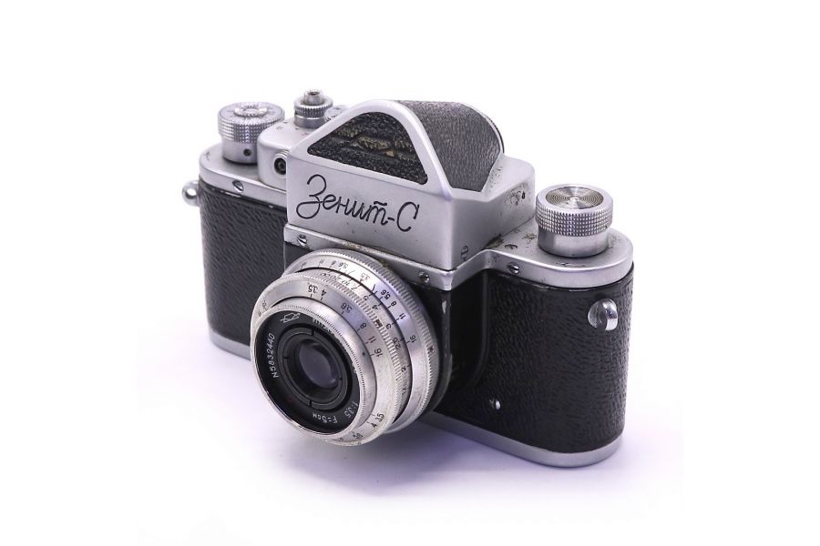 Фотокамера Зенит С + Индустар-50 (КМЗ, 1956)