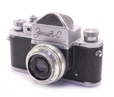 Фотокамера Зенит С + Индустар-50 (КМЗ, 1958)
