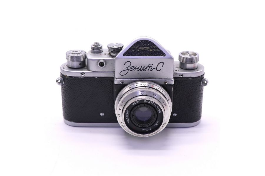 Фотокамера Зенит С + Индустар-50 (КМЗ, 1956)