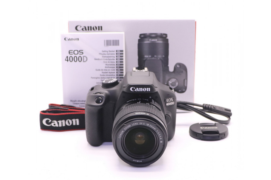 Canon EOS 4000D kit в упаковке (пробег 3920 кадров)
