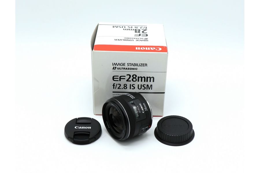 Объектив Canon EF 28mm f/2.8 IS USM в упаковке
