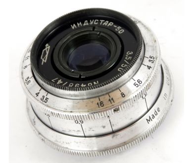 Объектив мануальный Индустар-50 3,5/50 (КМЗ, 1957)