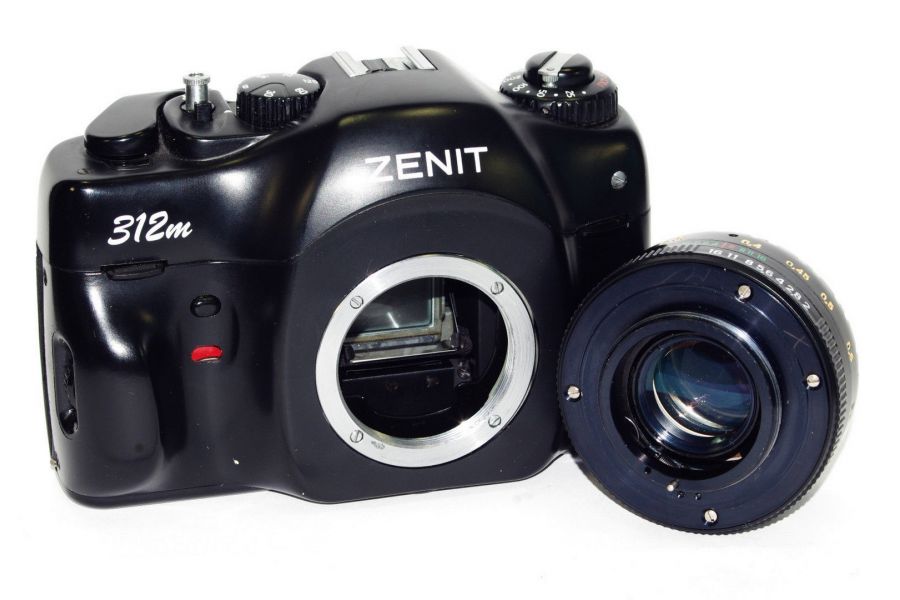 Фотокамера Зенит 312М + Зенитар М2s (КМЗ, 1999 г.)