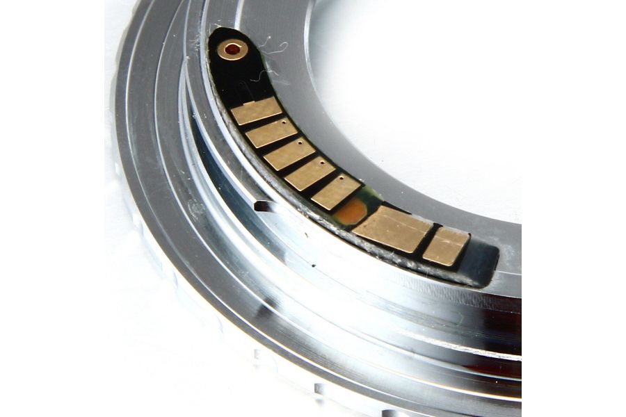 Переходник М42 - Canon EOS серебряный с чипом