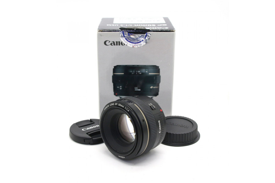 Объектив Canon EF 50mm f/1.4 USM в упаковке