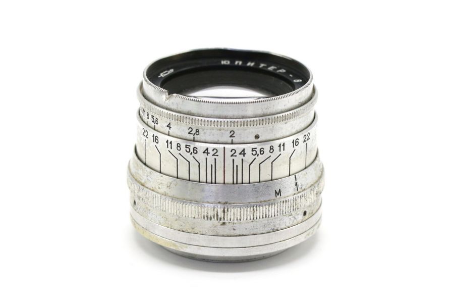 Советский объектив Юпитер-8 2/50 silver (СССР, 1960)