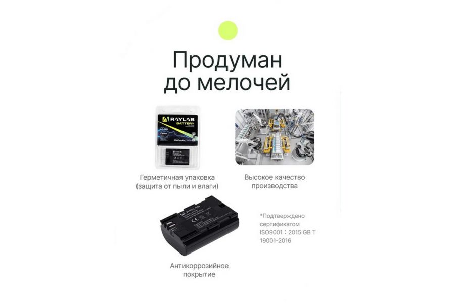 Аккумулятор Raylab RL-LPE6N Новый