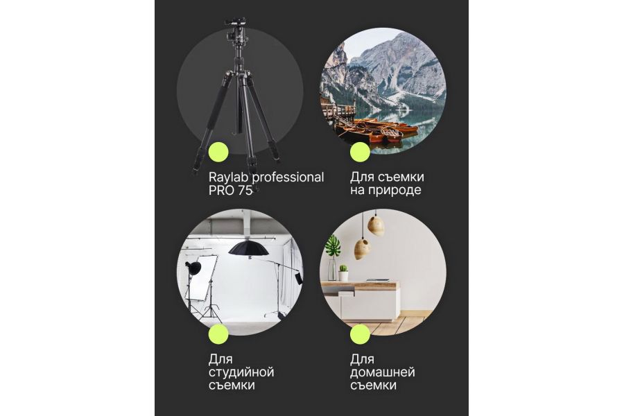 Штатив Raylab Pro 75 алюминиевый сплав (с головой)