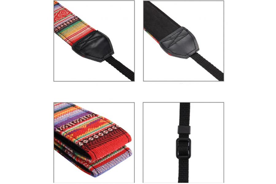 Ремень для фотокамеры винтажный красный