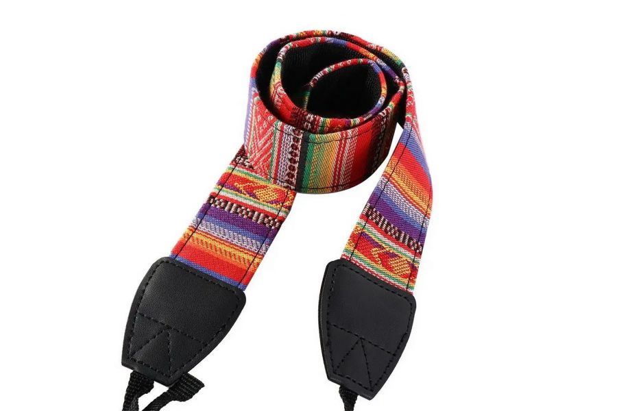 Ремень для фотокамеры винтажный красный