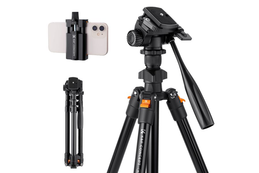 Штатив K&F Concept KF09.115 K234A0 + видеоголова + зажим