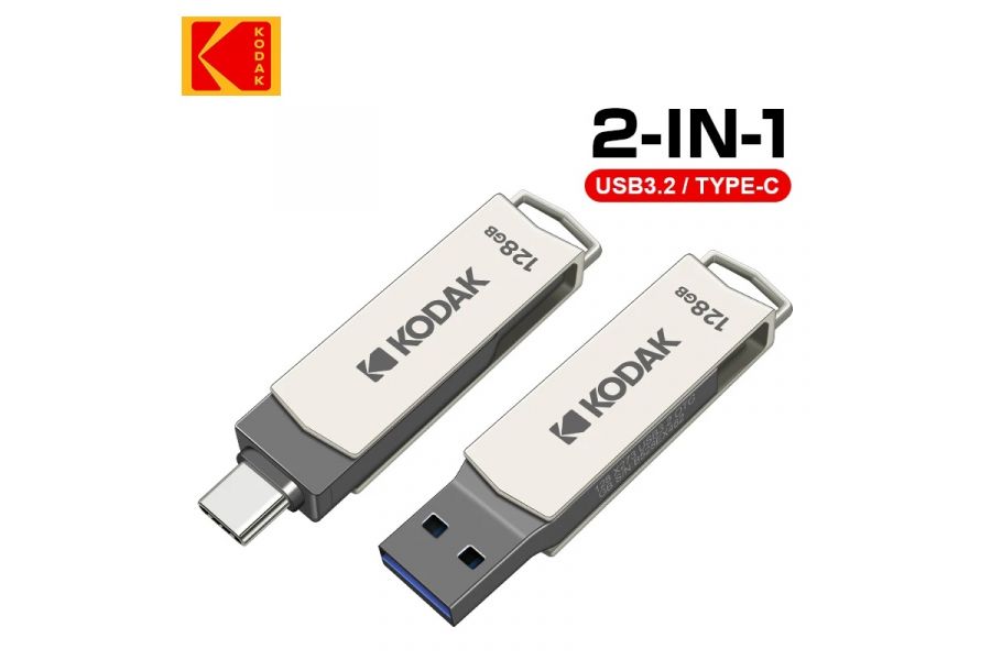 Флеш накопитель KODAK K273 Type-C + USB 3.2 (128 ГБ)