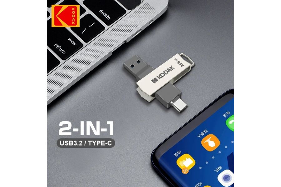 Флеш накопитель KODAK K273 Type-C + USB 3.2 (256 ГБ)