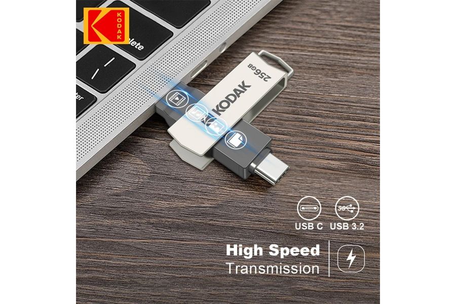 Флеш накопитель KODAK K273 Type-C + USB 3.2 (256 ГБ)