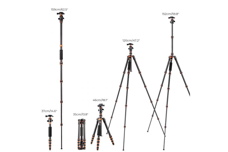 Штатив K&F Concept C225C0 + BH-25 KF09.077V3