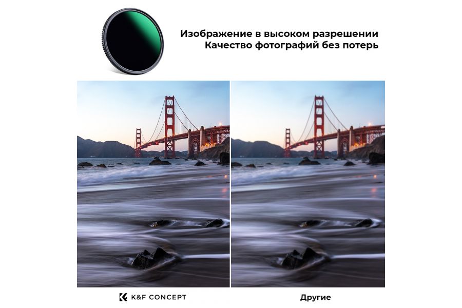 Светофильтр K&F Concept Nano-D MC ND3-ND1000 62mm