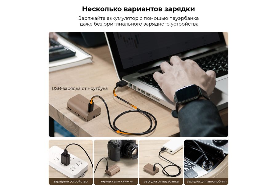 Аккумулятор LP-E6NH K&F Concept 2250 mAh (Type-C) KF28.0022