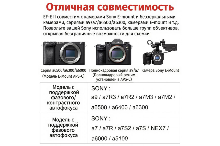 Переходник автофокусный Viltrox EF-Sony E II