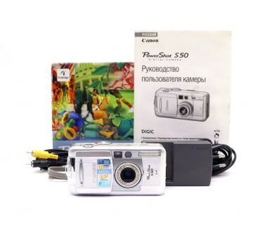 Фотоаппарат Canon PowerShot S50 в упаковке