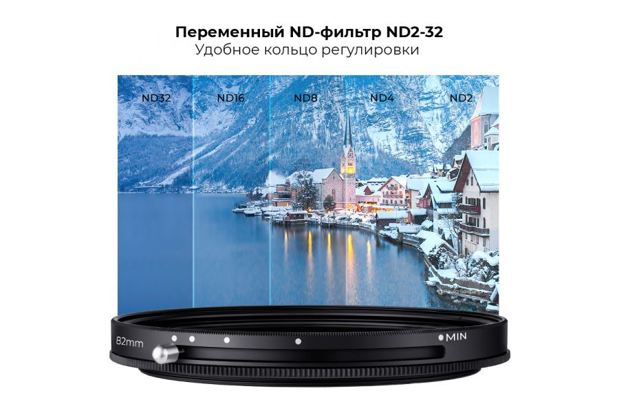 Светофильтр K&F Concept Nano-X CPL + Variable ND2-ND32 58mm