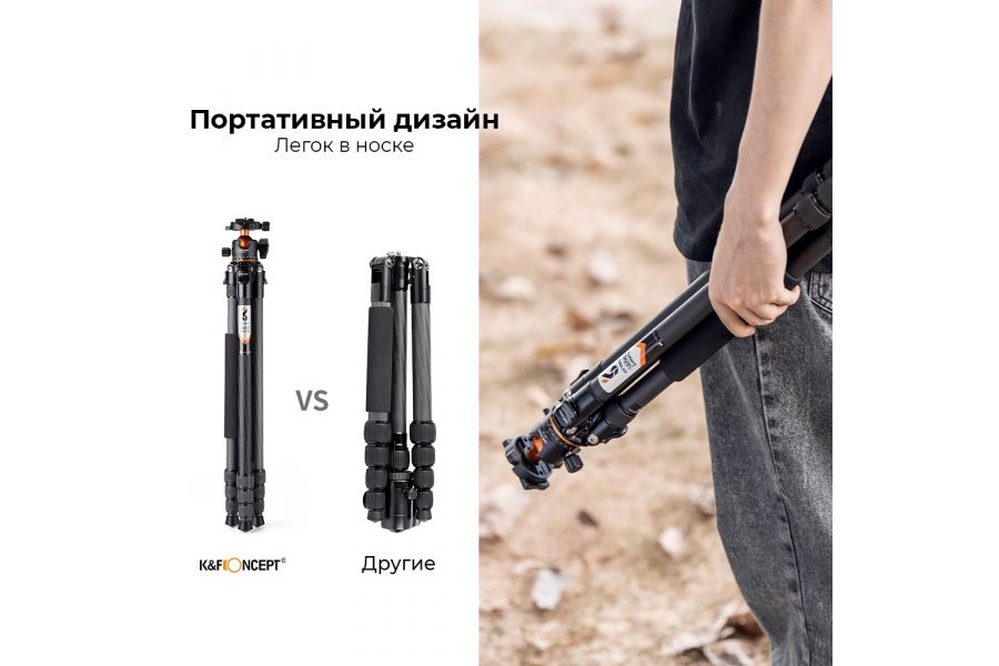 Штатив K&F Concept A254C4 + BH-35L KF09.098v1