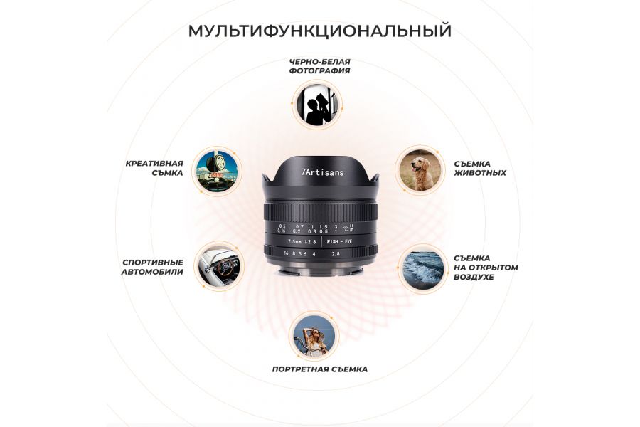Объектив 7Artisans 7.5mm F2.8 Mark II для Fujifilm X