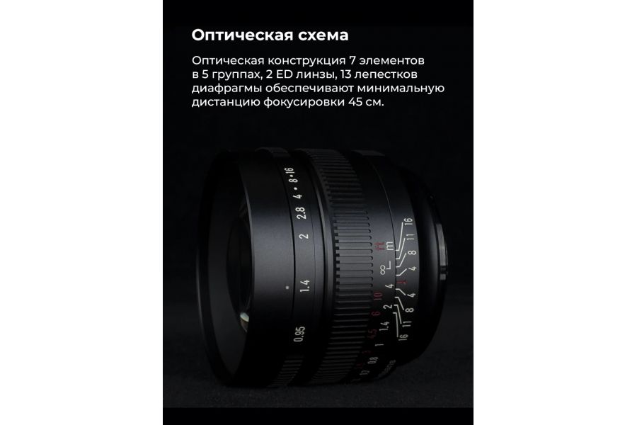 Объектив 7Artisans 50mm f/0.95 Fujifilm FX