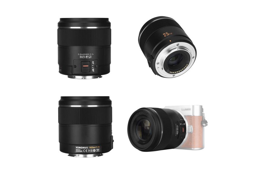 Объектив YongNuo 25mm f/1.7 для Micro 4/3