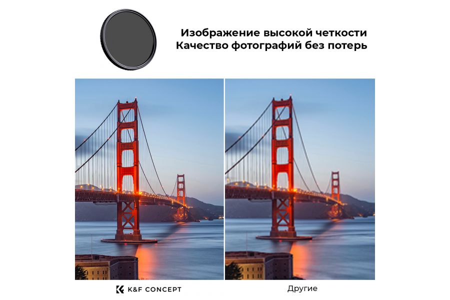 Нейтральный фильтр K&F Concept ND2-ND32 49 мм с нанопокрытием