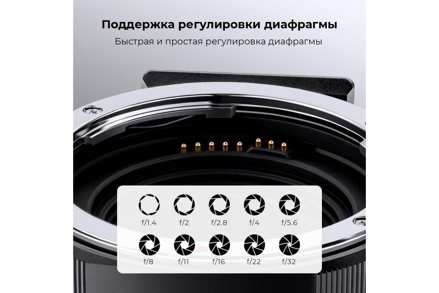 Переходник K&F Concept с Canon EF на EOS M автофокусный