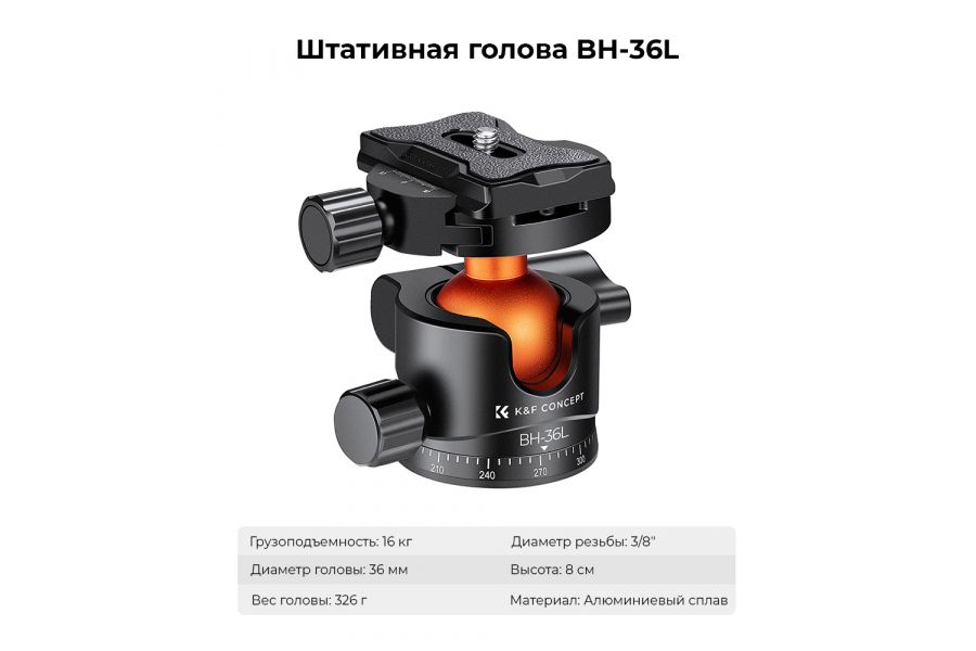 Штативная голова K&F Concept BH-36L KF31.044V1