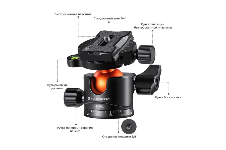Штативная голова K&F Concept BH-36L KF31.044V1