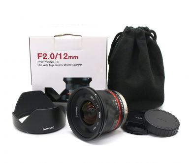 Объектив Samyang 12mm f/2.0 NCS CS в упаковке
