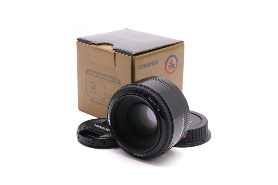 Объектив YongNuo AF 50mm f/1.8 Canon EF в упаковке