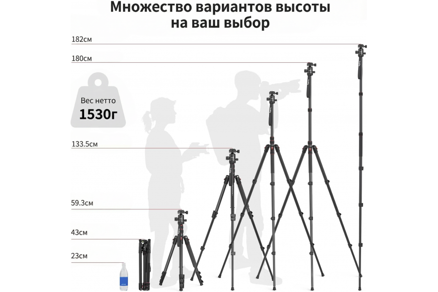 Штатив SmallRig 3935 CT-10 + монопод (43-180см) c головой