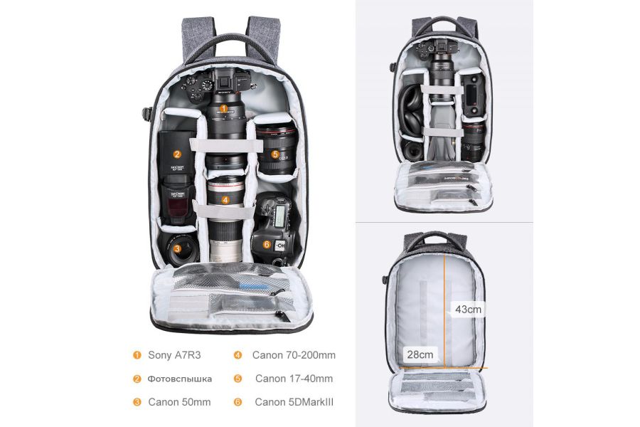 Фоторюкзак K&F Concept 15 л V2 KF13.044V5