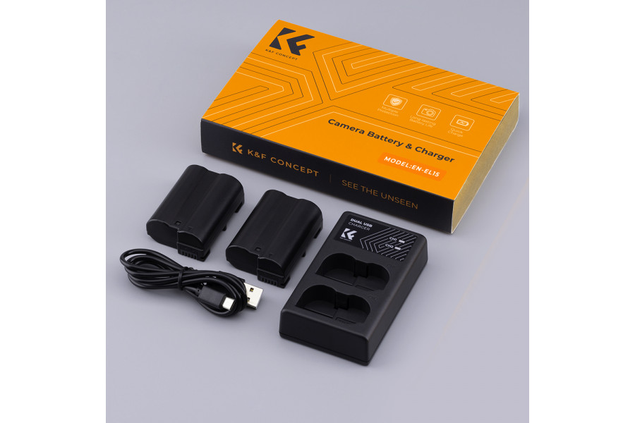 Зарядка и два аккумулятора EN-EL15 K&F Concept