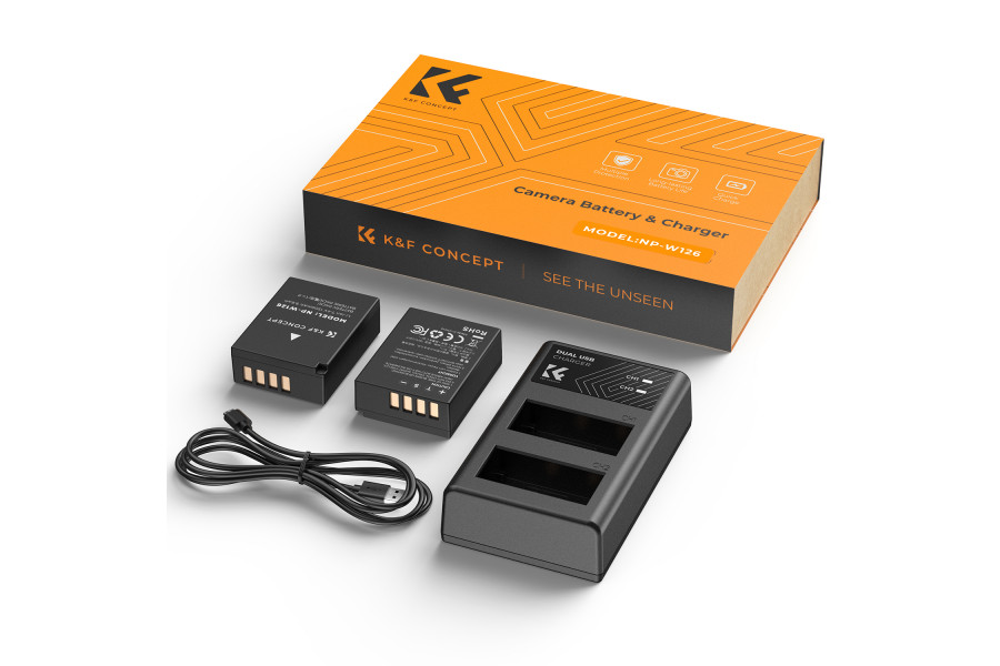 Зарядное устройство и два аккумулятора NP-W126 K&F Concept KF28.0030