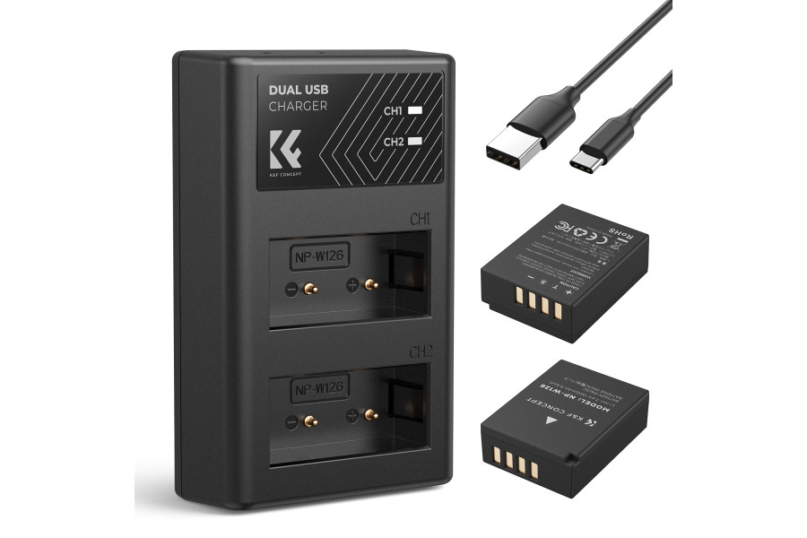 Зарядное устройство и два аккумулятора NP-W126 K&F Concept KF28.0030