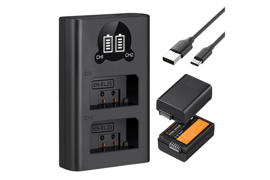 Зарядное устройство и два аккумулятора EN-EL25 K&F Concept KF28.0031