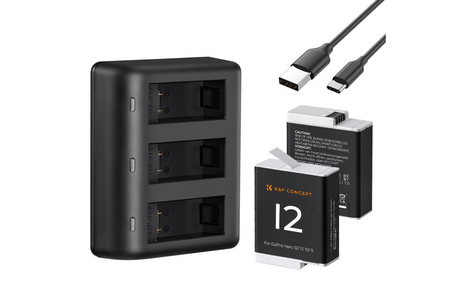 Зарядка и 2 аккумулятора K&F Concept для GoPro