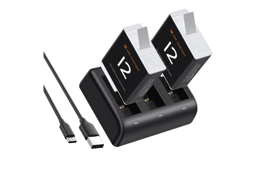 Зарядка и 2 аккумулятора K&F Concept для GoPro