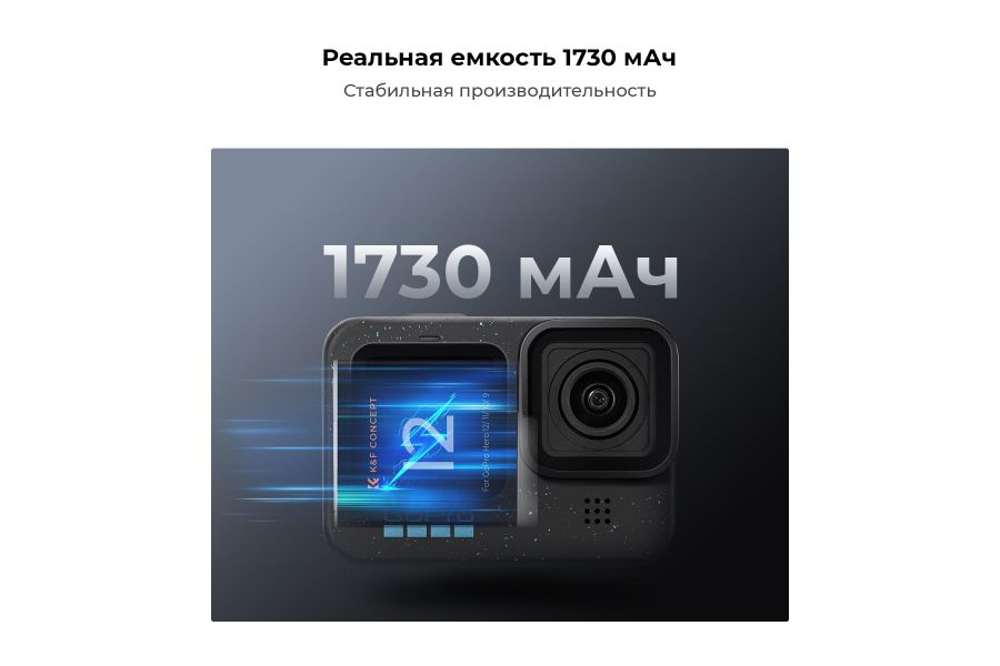 Зарядка и 2 аккумулятора K&F Concept для GoPro