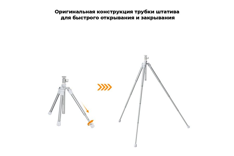 Штатив K&F Concept E224A3 + BH-18 (белый) KF09.120V3