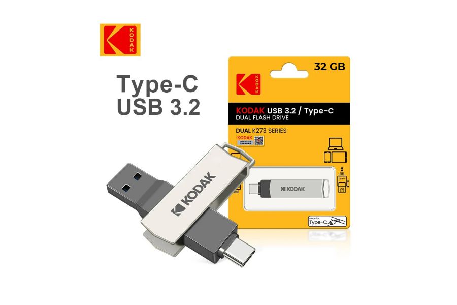 Флеш накопитель KODAK K273 Type-C + USB 3.2 (32 ГБ)