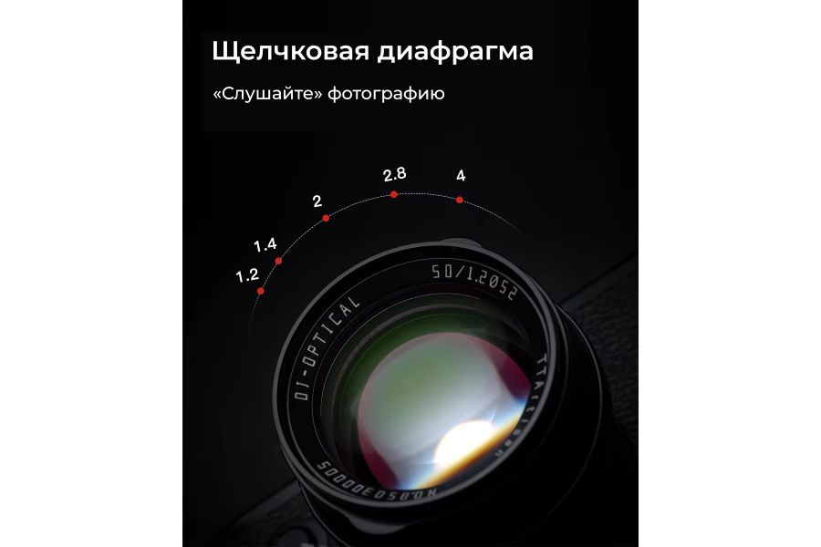 Объектив TTartisan 50mm f/1.2 для Micro 4/3, черный
