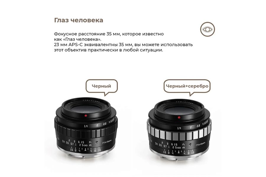 Объектив TTartisan 23mm f/1.4 для Fuji X