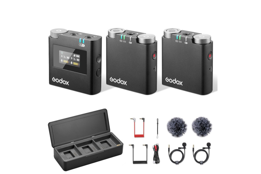 Беспроводной петличный микрофон Godox Virso M2 (2tx+1rx)