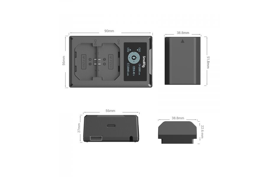 2 аккумулятора NP-FZ100 + зарядное устройство SmallRig 3824