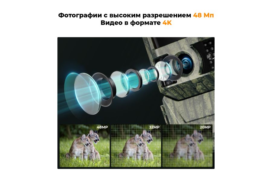 Фотоловушка K&F Concept KF35.156 48MP, 4K + SD карта 64GB